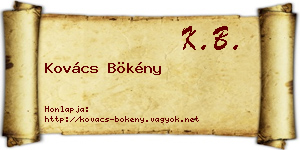Kovács Bökény névjegykártya