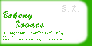 bokeny kovacs business card